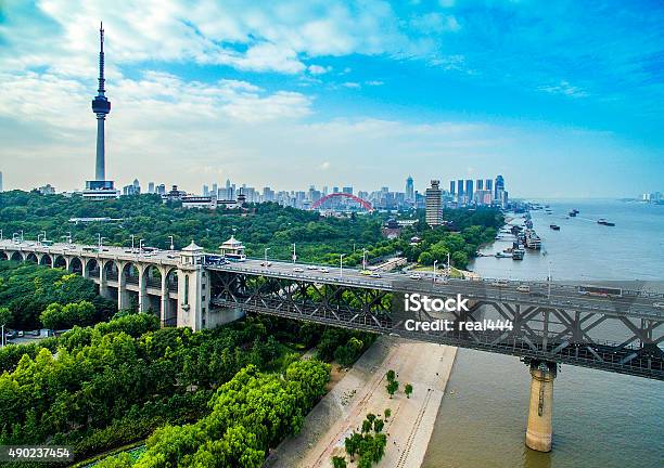 Wuhanyangtze River Bridge Stock Photo - Download Image Now - China - East Asia, Wuhan, Wuhan City