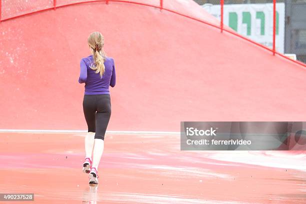 Running Woman In Copenaghen Stock Photo - Download Image Now - 2015, Active Lifestyle, Activity