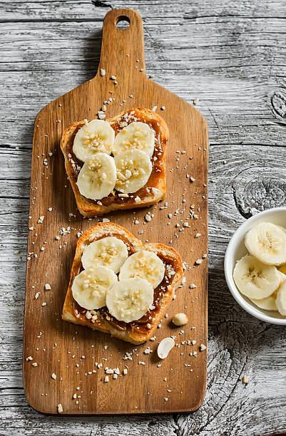 istock sandwich with peanut butter, banana and peanuts 490238270