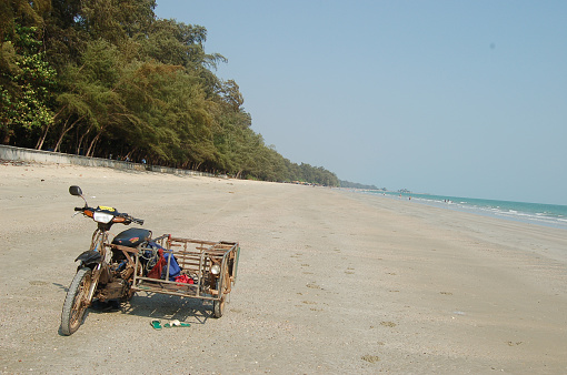 The Saleng or motorcycle on the beach