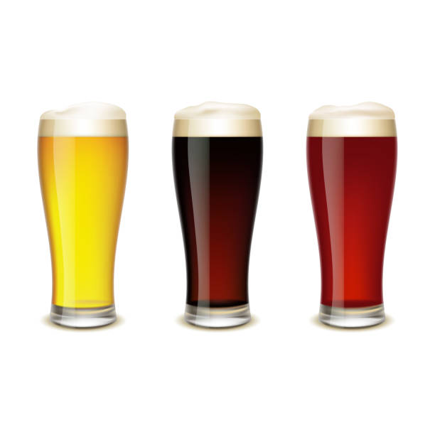 ilustraciones, imágenes clip art, dibujos animados e iconos de stock de juego de vasos de cerveza - malt white background alcohol drink