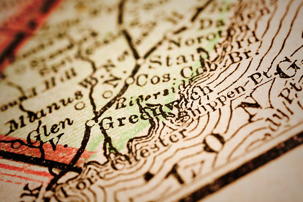 istock Greenwich, Connecticut on an Antique map 490245416