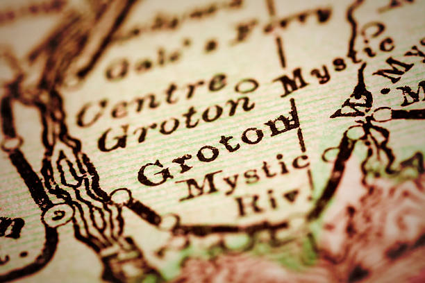 istock Groton, Connecticut on an Antique map 490245470