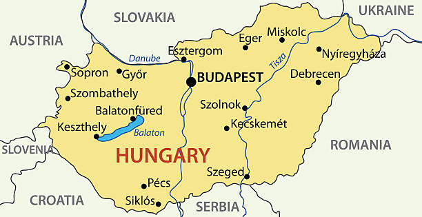 Hungary - vector map Hungary - vector map lake balaton stock illustrations