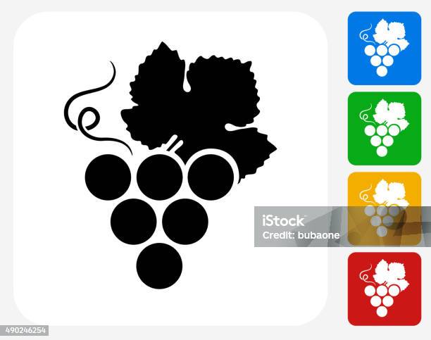 Grape Icon Flat Graphic Design Stock Illustration - Download Image Now - 2015, Agriculture, Blue