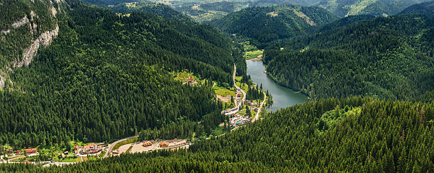 Panoramic view to Lacu Rosu AKA Red Lake, Romania
