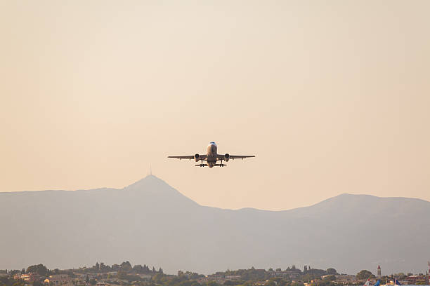 istock Airplane Take-off at Corfu Airport 490247598