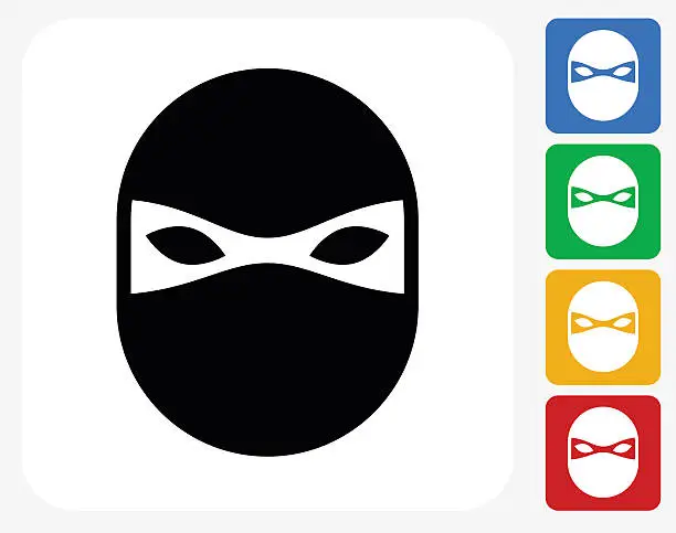 Vector illustration of Ninja Mask Icon Flat Graphic Design