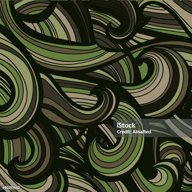 Camouflage Military Curly Pattern Background Vector Illustration Eps Stock Illustration - Download Image Now