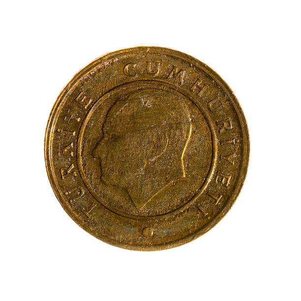 istock coin one Kurush Turkey isolated on a white background. 490251514