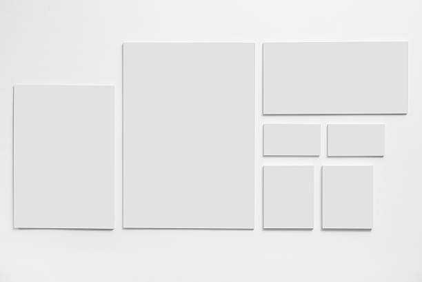 istock Gray stationery mock-up template on white background 490252064