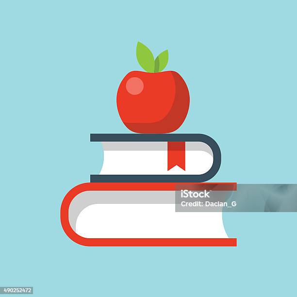 Ilustración de Vector Educación Iconos Plana y más Vectores Libres de Derechos de Maestro - Maestro, Manzana, Ícono