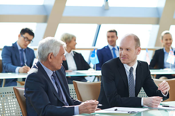 istock Talk at business conference 490261451
