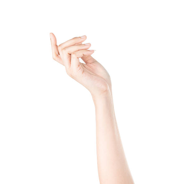 istock woman hand on white background 490262143