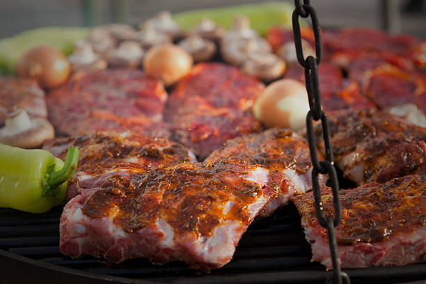 delicioso churrasco - charbroil - fotografias e filmes do acervo