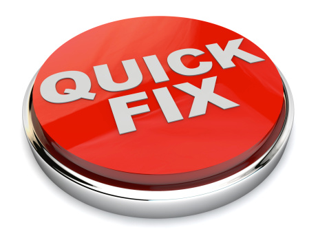 Red Quick Fix Button over white Background