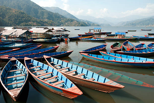 istock Boats parked on Fewa Lake 490264383