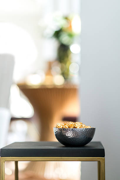 Caramel Corn in a Bowl stock photo