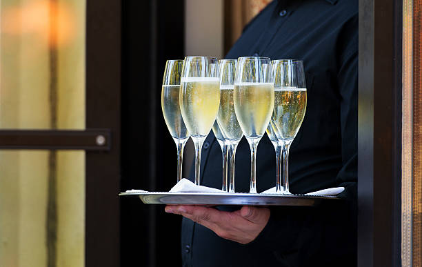 Serving Champagne stock photo