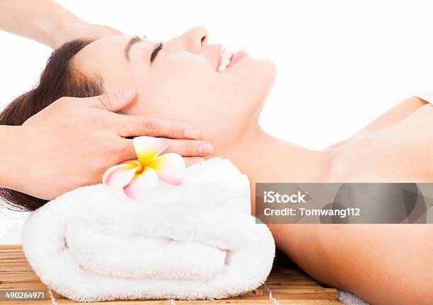 Relaxing Massage Of Face For Woman In Spa Salon Stock Photo - Download Image Now - Massaging, Adult, Alternative Therapy