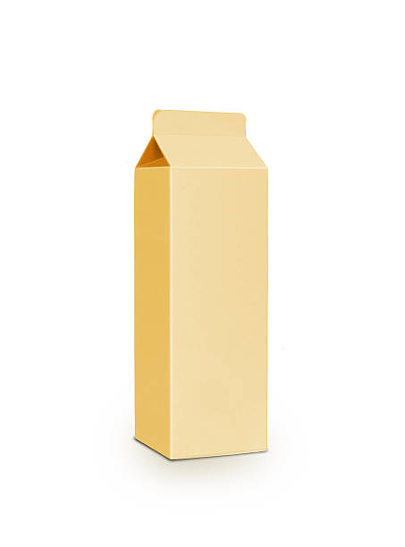 istock Yellow milk box per liter isolated on white 490265941