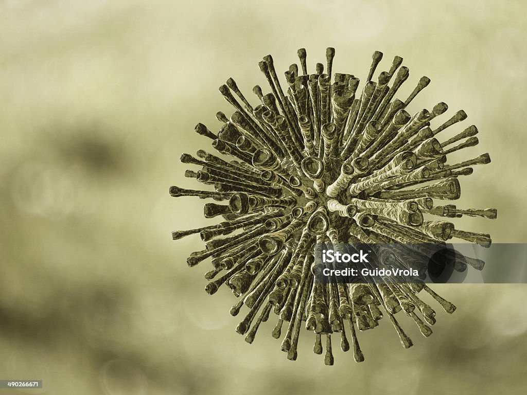 Virus s'observaron bajo el microscopio de barrido - Foto de stock de Asistencia sanitaria y medicina libre de derechos