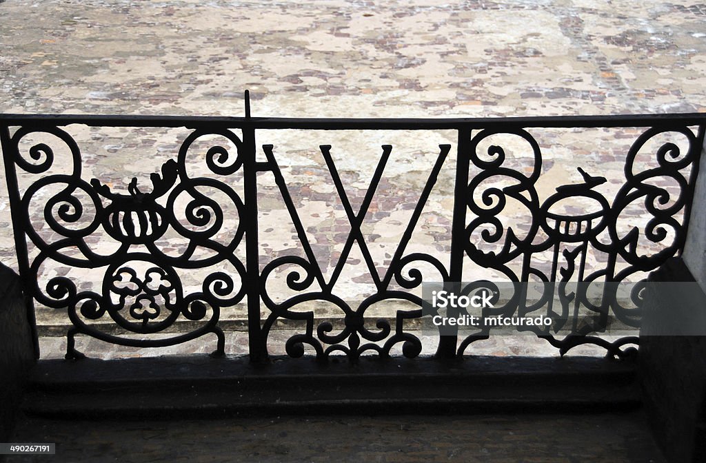 Ghana, West Africa: Elmina castle detail Elmina, Ghana: Elmina Castle - 17th century railing - W on a Dutch period railing - São Jorge da Mina castle, Feitoria da Mina, Gold Coast - Unesco world heritage site - photo by M.Torres Africa Stock Photo