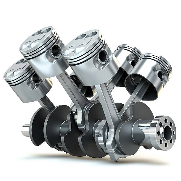 motor v6 pistons. 3d imagem. - auto repair shop mechanic piston industrial equipment imagens e fotografias de stock