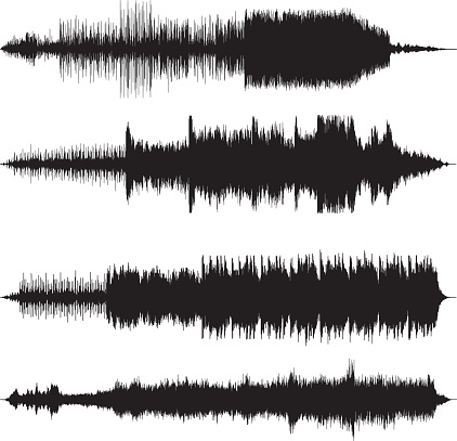 vector illustraton of sound waves waveforms sound tracks