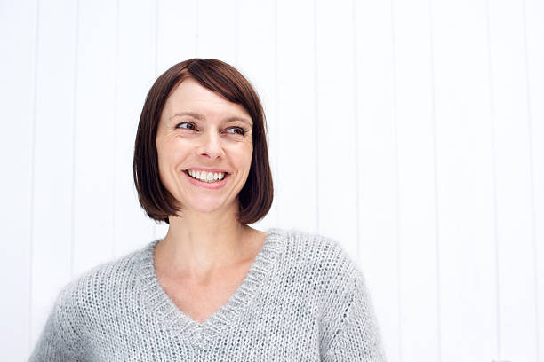 Smiling middle aged woman