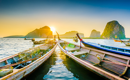 A Long Tail boat in the beautiful Thailand, Krabi Thailand