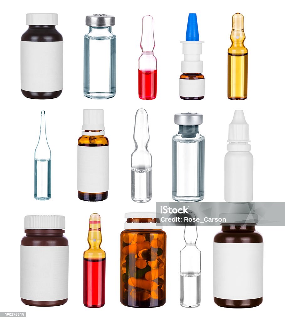 Medicine bottles Medicine bottles and ampules, isolated on white Medicine Stock Photo