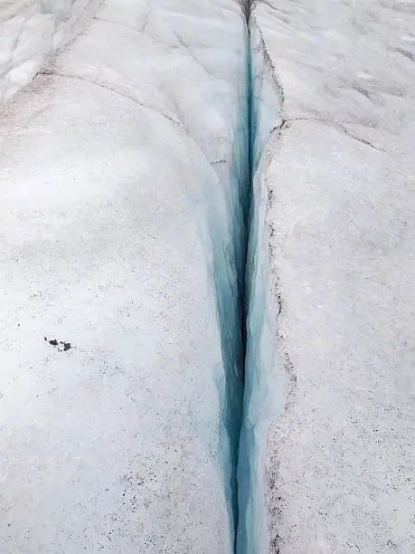 crevasse at a glacier in Iceland