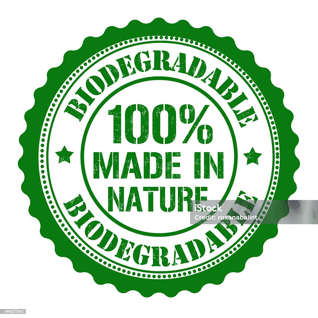 Biodegradable stamp Biodegradable, made by nature rubber stamp on white 2015 stock illustration