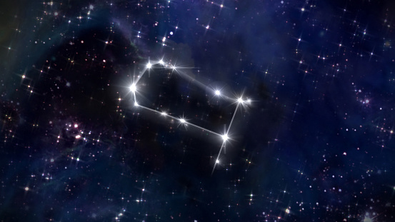 the zodiac sign of the beautiful bright stars on the background night sky