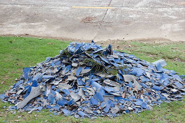 istock Damage of wavy roofing 490278196
