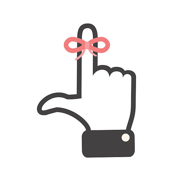 Reminder icon Reminder icon with a hand and ribbon on a finger. rope tied knot string knotted wood stock illustrations