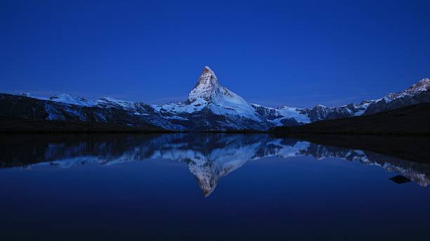 Matterhorn in the blue hour stock photo