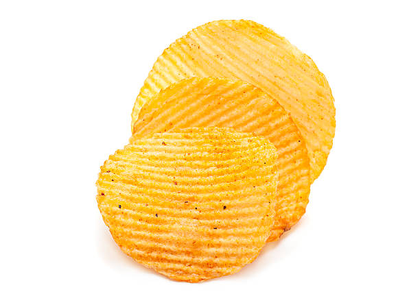 gerippter kartoffeln snack - potato chip stock-fotos und bilder