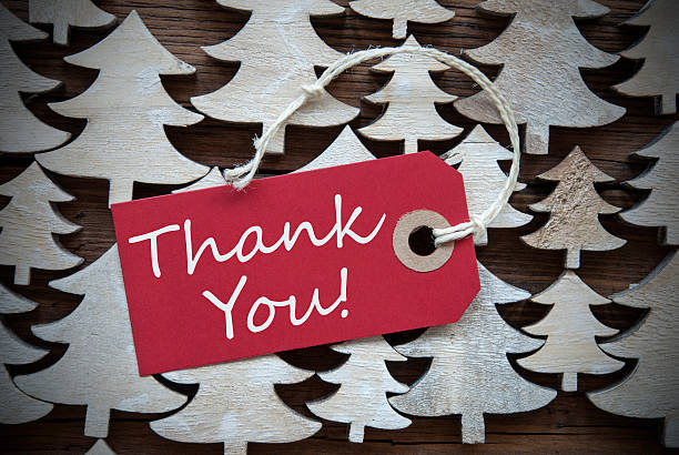 istock Red Christmas Label With Thank You 490281640