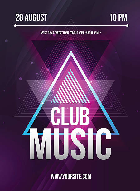 Party Flyer. Club music flyer. Dj lineup design. Vector template Party Flyer. Club music flyer. Dj lineup design. Vector template. lineup stock illustrations