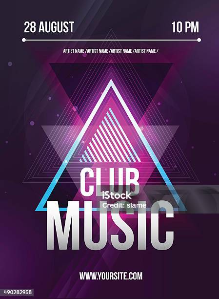 Party Flyer Club Music Flyer Dj Lineup Design Vector Template Stock Illustration - Download Image Now