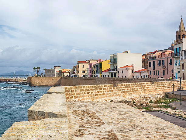 istock Walking on bastions of Alghero in Sardinia island 490283956