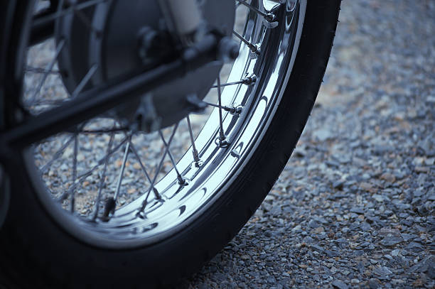 istock vintage motorcycle details closeup, retro style 490284416