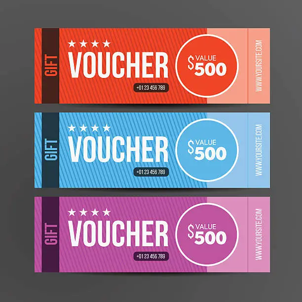 Vector illustration of Gift voucher template. Coupon design. Vector illustration.