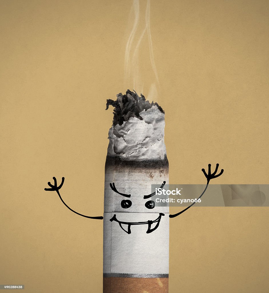Burning Cigarette And Funny Character Stock Photo - Download Image Now -  Cigarette, Smoking Issues, Tuxedo - iStock