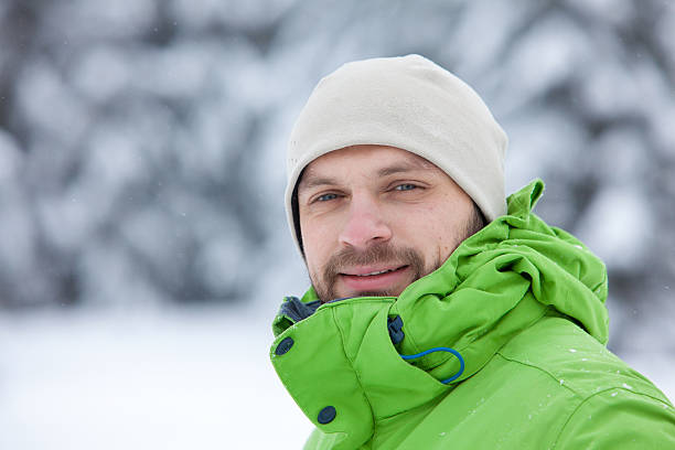 istock Hiker in the winter forest 490303040