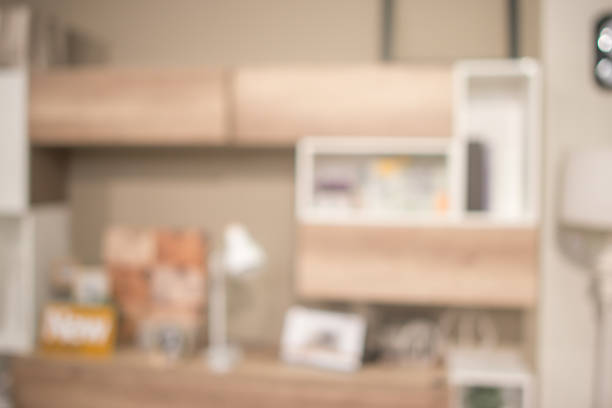 istock Abstract defocused blurred background blur image of living room 490303498