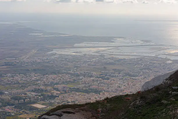 Photo of Sicilian Landscape at the Erice Mountain near Trapani, Italy