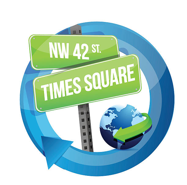 times square road sign illustration design - times square billboard 幅插畫檔、美工圖案、卡通及圖標